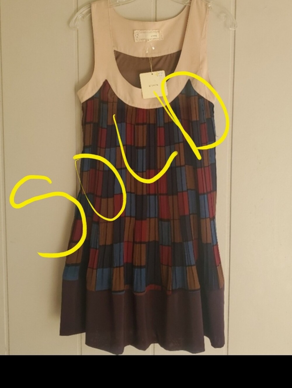 Areve Womens Size Small Pleated Dress Sleeveless Lined Colorful NWT